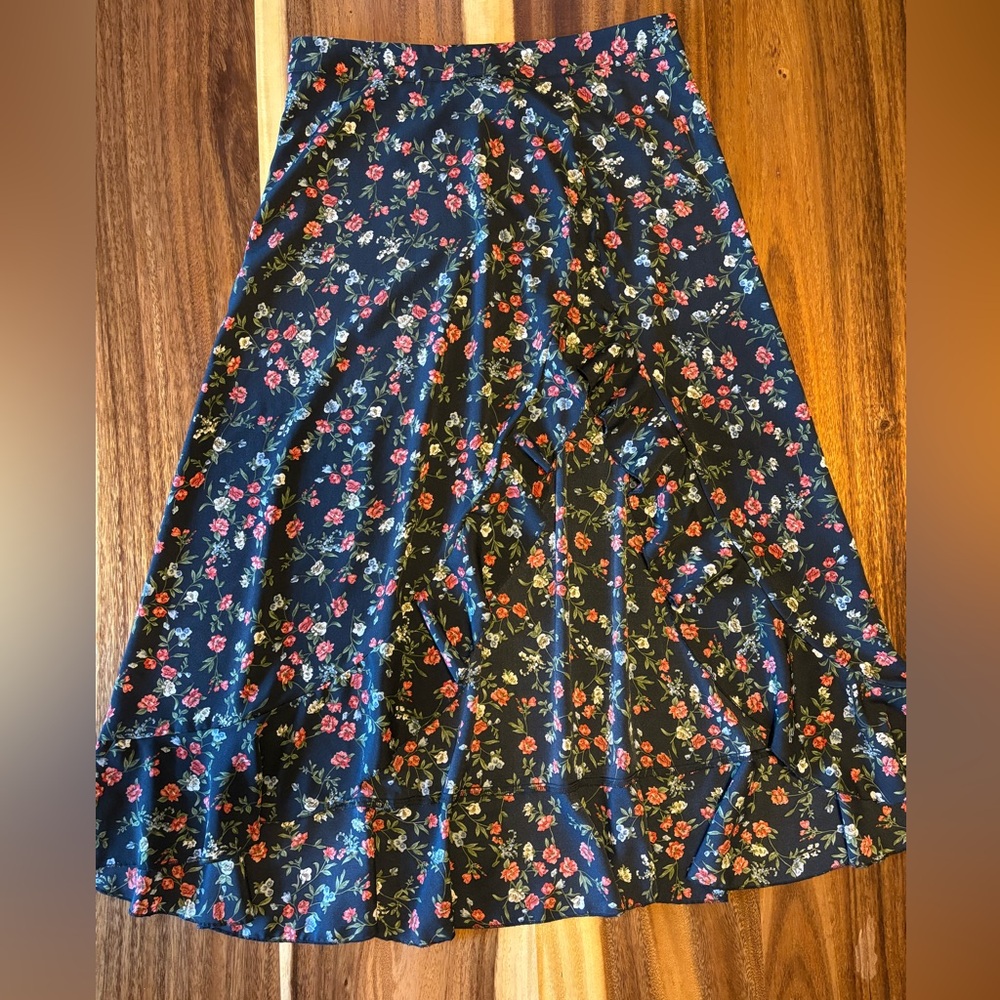 SHEIN Blue Silver Maxi A-Line Skirt
